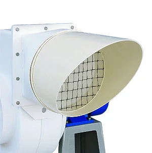 Tronchetto espulsione circolare in PVC con rete antivolatile per ventilatori SVPA30 - diam. 200mm