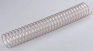 Tubo flessibile trasparente TFZR rinforzato con spirale in acciaio color rame - diam. 160mm (rotolo mt.15)