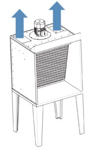 cabina aspirante flusso aria espulsione