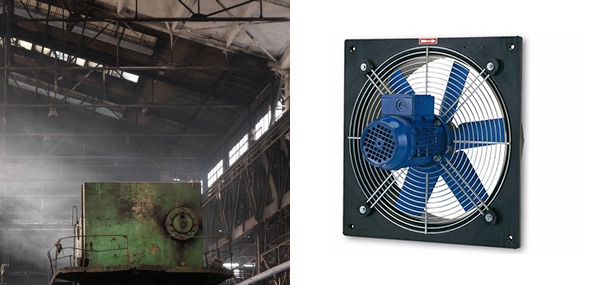 Air exchange and heat disposal in industrial premises: the choice of the fan