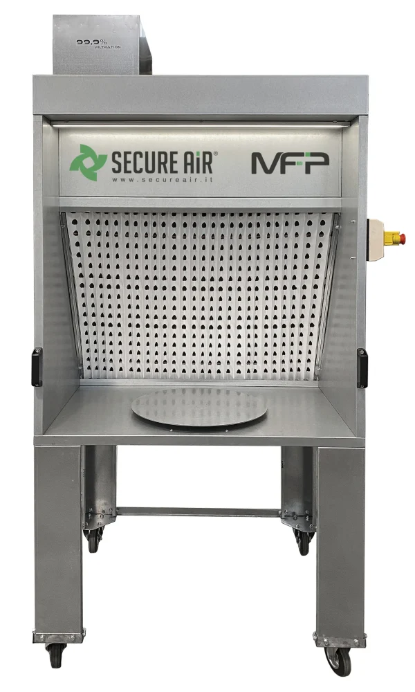Mini cabina aspirante MFPHV con filtri HEPA e ruote